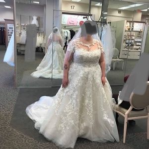 David’s Bridal Ball Gown/Veil/Headpiece